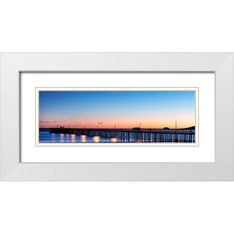 The Avila Beach Pier-California at Sunset White Modern Wood Framed Art Print with Double Matting by Highsmith, Carol