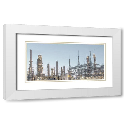 Industrial scene on Nueces Bay in Corpus Christi-Texas White Modern Wood Framed Art Print with Double Matting by Highsmith, Carol