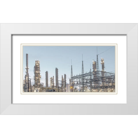 Industrial scene on Nueces Bay in Corpus Christi-Texas White Modern Wood Framed Art Print with Double Matting by Highsmith, Carol