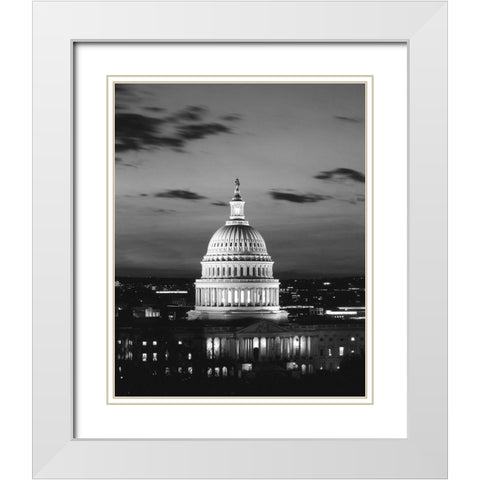 U.S. Capitol-Washington D.C.  White Modern Wood Framed Art Print with Double Matting by Highsmith, Carol