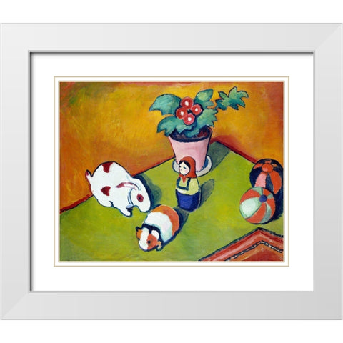 Little Walters Toys White Modern Wood Framed Art Print with Double Matting by Macke, August