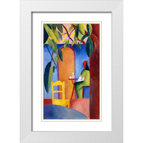 Turkisches Cafe White Modern Wood Framed Art Print with Double Matting by Macke, August