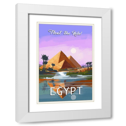 Egypt White Modern Wood Framed Art Print with Double Matting by East Coast Licensing