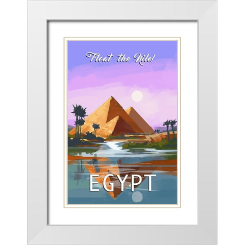 Egypt White Modern Wood Framed Art Print with Double Matting by East Coast Licensing