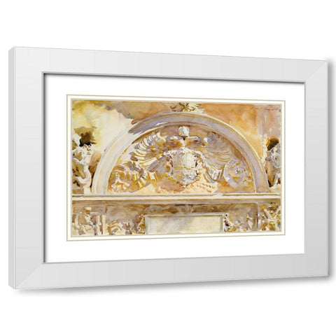 Escutcheon of Charles V of Spain White Modern Wood Framed Art Print with Double Matting by Sargent, John Singer