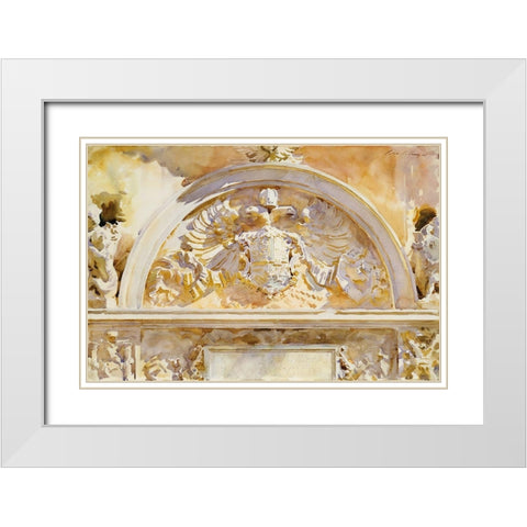 Escutcheon of Charles V of Spain White Modern Wood Framed Art Print with Double Matting by Sargent, John Singer
