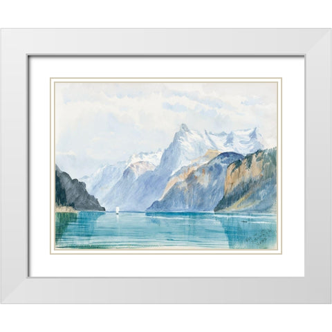 Bay of Uri-Brunnen from Switzerland White Modern Wood Framed Art Print with Double Matting by Sargent, John Singer