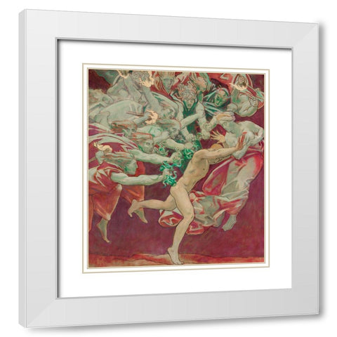 Orestes and the Furies White Modern Wood Framed Art Print with Double Matting by Sargent, John Singer