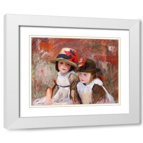 Village Children White Modern Wood Framed Art Print with Double Matting by Sargent, John Singer