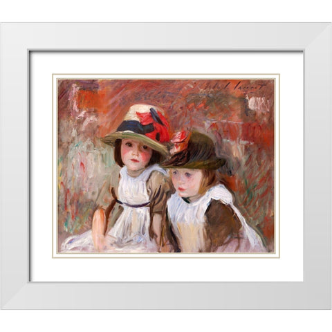 Village Children White Modern Wood Framed Art Print with Double Matting by Sargent, John Singer
