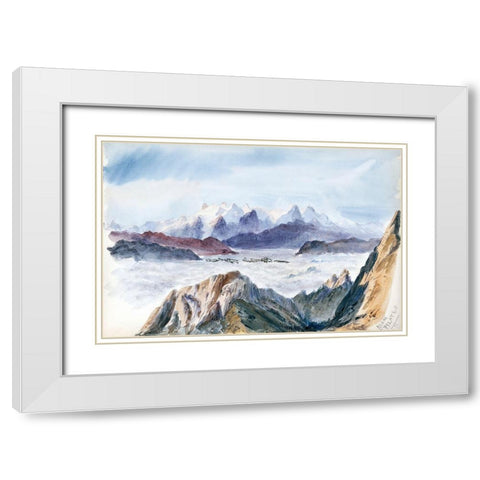 Iselle from Mount Pilatus from Splendid Mountain Watercolours Sketchbook White Modern Wood Framed Art Print with Double Matting by Sargent, John Singer