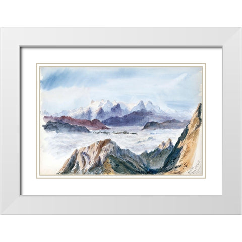Iselle from Mount Pilatus from Splendid Mountain Watercolours Sketchbook White Modern Wood Framed Art Print with Double Matting by Sargent, John Singer