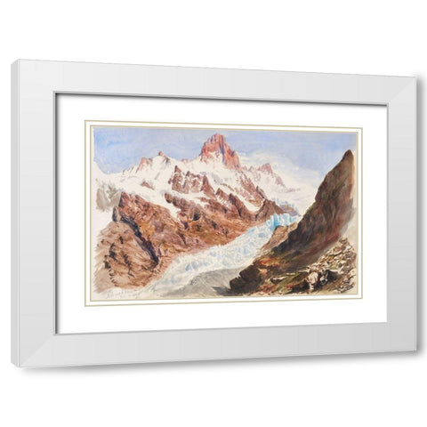 Schreckhorn-Eismeer from Splendid Mountain Watercolours Sketchbook White Modern Wood Framed Art Print with Double Matting by Sargent, John Singer