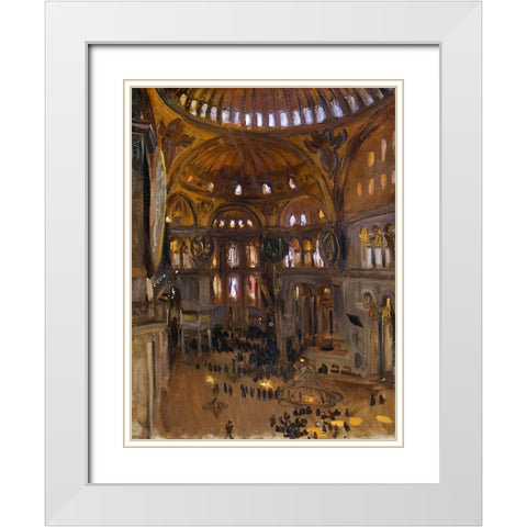 Santa Sofia White Modern Wood Framed Art Print with Double Matting by Sargent, John Singer