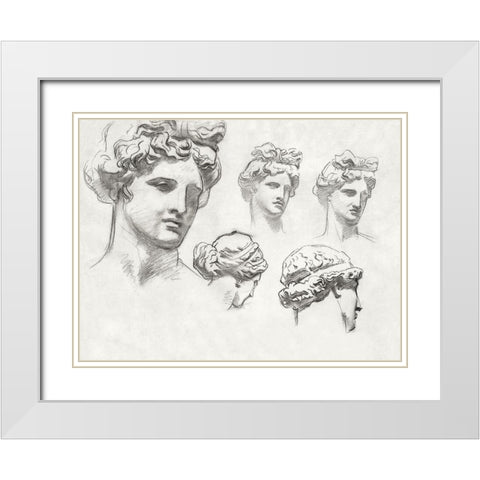 Studies for Apollo and the Muses White Modern Wood Framed Art Print with Double Matting by Sargent, John Singer