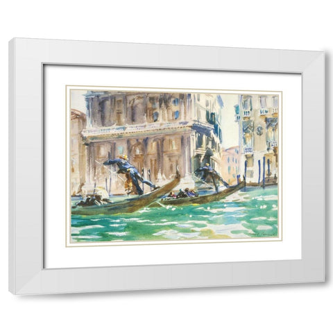 View of Venice White Modern Wood Framed Art Print with Double Matting by Sargent, John Singer