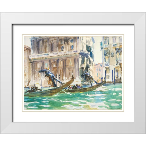 View of Venice White Modern Wood Framed Art Print with Double Matting by Sargent, John Singer