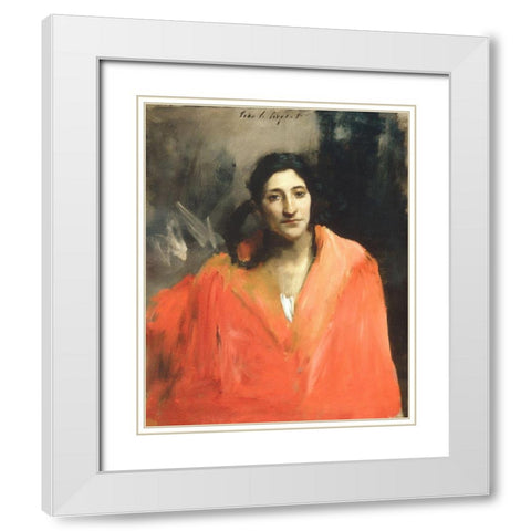 Gitana White Modern Wood Framed Art Print with Double Matting by Sargent, John Singer