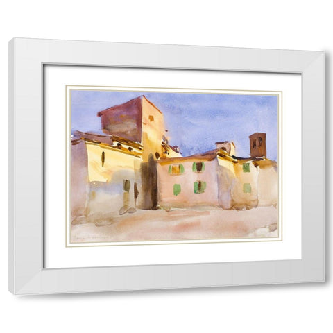 Borgo San Lorenzo White Modern Wood Framed Art Print with Double Matting by Sargent, John Singer