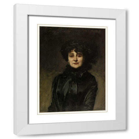 Portrait de Madame Allouard-Jouan White Modern Wood Framed Art Print with Double Matting by Sargent, John Singer
