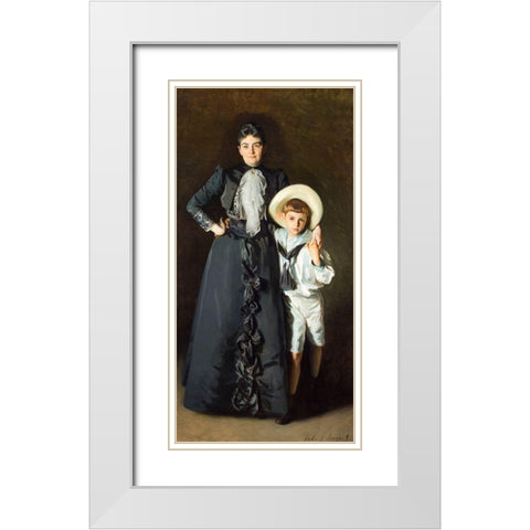 Portrait of Mrs. Edward L. Davis and Her Son-Livingston Davis White Modern Wood Framed Art Print with Double Matting by Sargent, John Singer