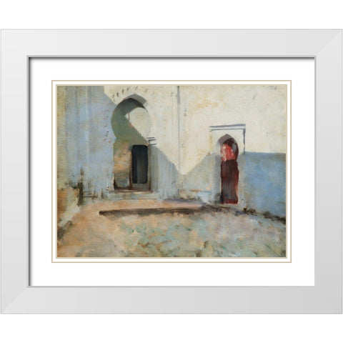 Courtyard-Tetouan-Morocco White Modern Wood Framed Art Print with Double Matting by Sargent, John Singer