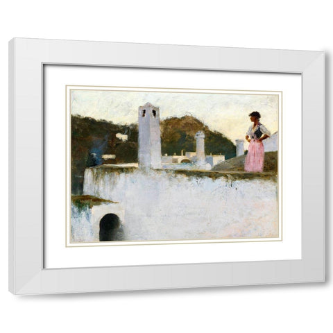 View of Capri White Modern Wood Framed Art Print with Double Matting by Sargent, John Singer