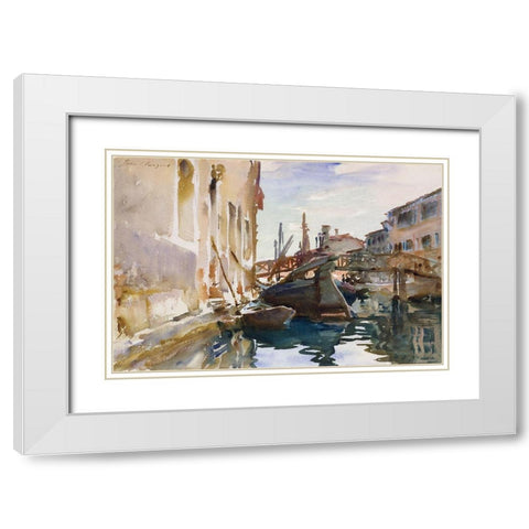 Giudecca White Modern Wood Framed Art Print with Double Matting by Sargent, John Singer