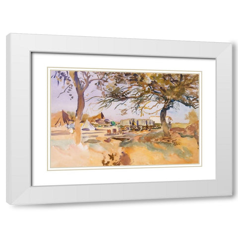 Military Camp White Modern Wood Framed Art Print with Double Matting by Sargent, John Singer
