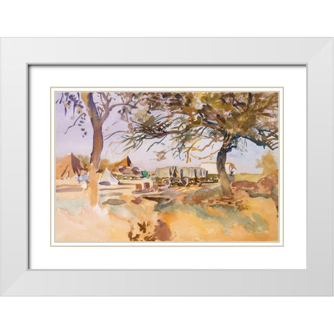 Military Camp White Modern Wood Framed Art Print with Double Matting by Sargent, John Singer