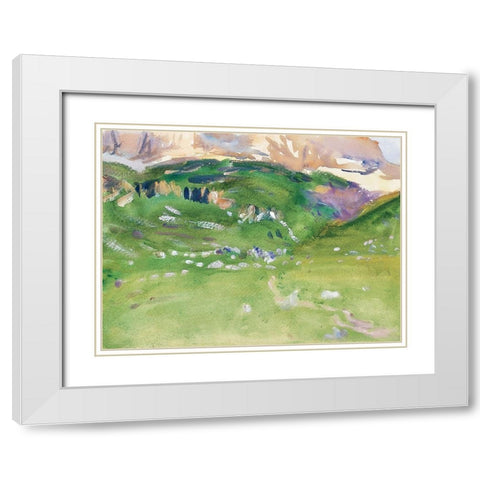 Sellar Alp-Dolomites White Modern Wood Framed Art Print with Double Matting by Sargent, John Singer