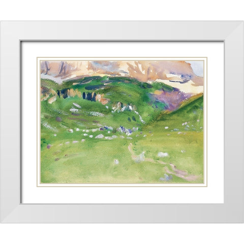 Sellar Alp-Dolomites White Modern Wood Framed Art Print with Double Matting by Sargent, John Singer