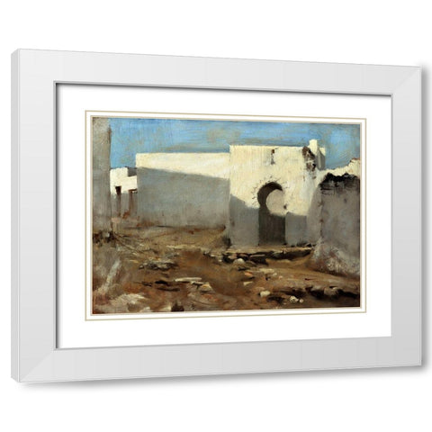 Moorish Buildings in Sunlight White Modern Wood Framed Art Print with Double Matting by Sargent, John Singer