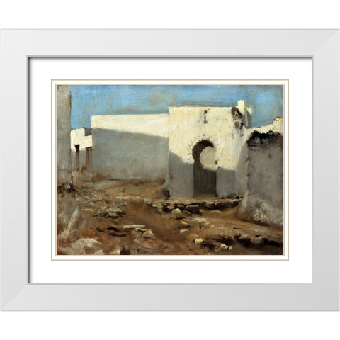 Moorish Buildings in Sunlight White Modern Wood Framed Art Print with Double Matting by Sargent, John Singer