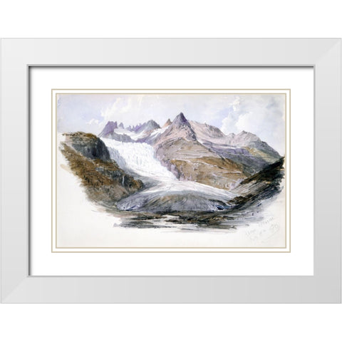 Rhone Glacier White Modern Wood Framed Art Print with Double Matting by Sargent, John Singer