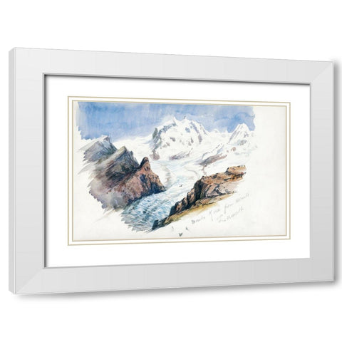 Monte Rosa from Hornli-Zermatt White Modern Wood Framed Art Print with Double Matting by Sargent, John Singer