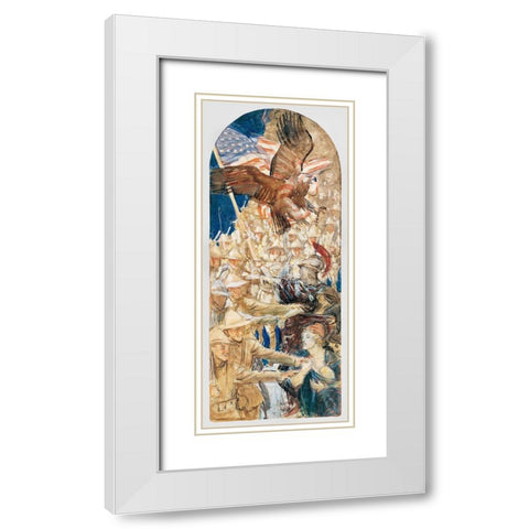 Study for The Coming of the Americans White Modern Wood Framed Art Print with Double Matting by Sargent, John Singer