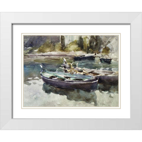 Small Boats White Modern Wood Framed Art Print with Double Matting by Sargent, John Singer