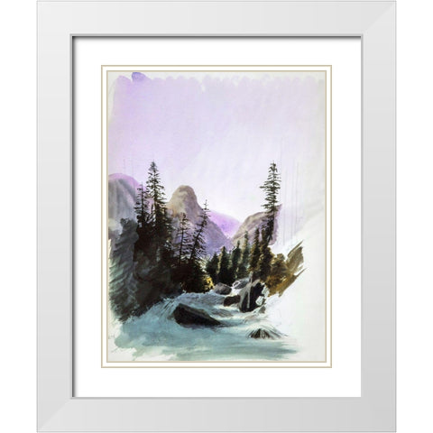 Alpine View-Murren White Modern Wood Framed Art Print with Double Matting by Sargent, John Singer
