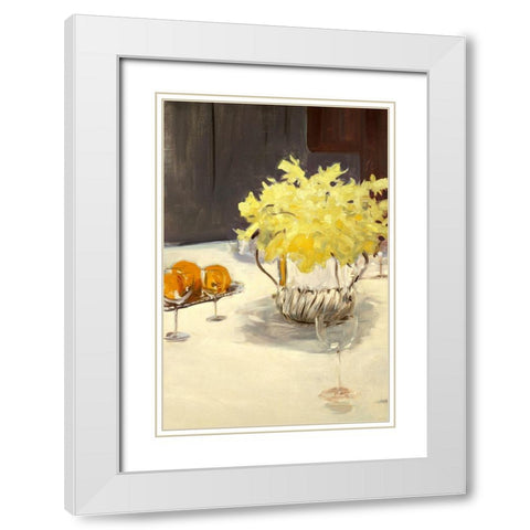 Still Life with Daffodils White Modern Wood Framed Art Print with Double Matting by Sargent, John Singer