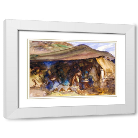 Bedouin Tent White Modern Wood Framed Art Print with Double Matting by Sargent, John Singer