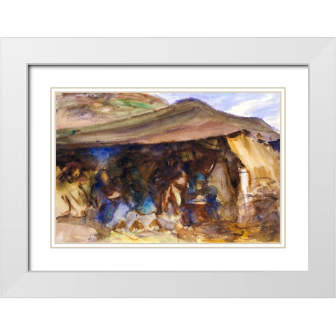 Bedouin Tent White Modern Wood Framed Art Print with Double Matting by Sargent, John Singer
