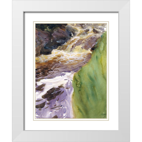 Rushing Water White Modern Wood Framed Art Print with Double Matting by Sargent, John Singer
