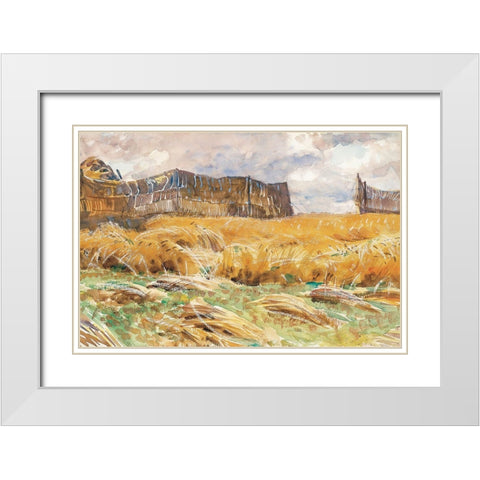 Camouflaged Field in France White Modern Wood Framed Art Print with Double Matting by Sargent, John Singer