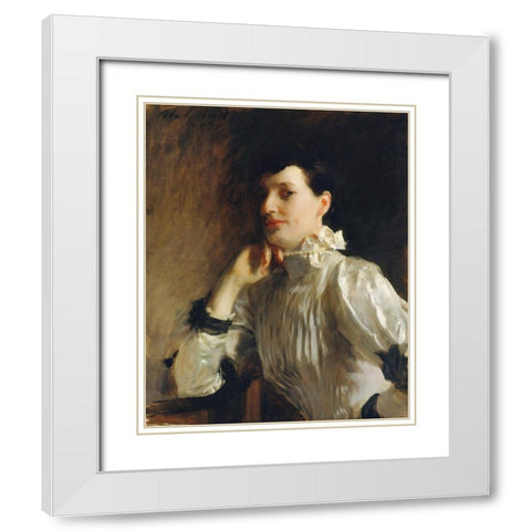 Mrs. Henry Galbraith Ward White Modern Wood Framed Art Print with Double Matting by Sargent, John Singer