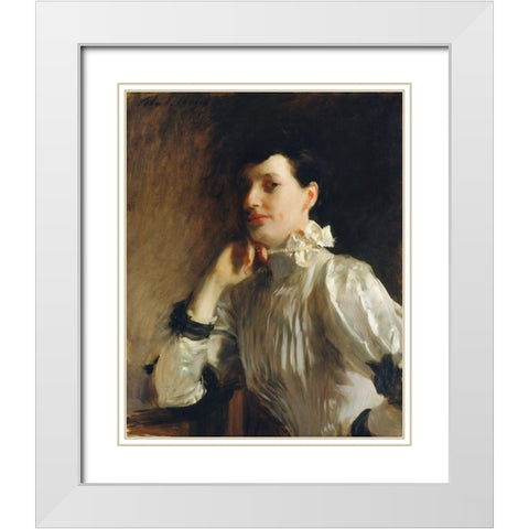 Mrs. Henry Galbraith Ward White Modern Wood Framed Art Print with Double Matting by Sargent, John Singer