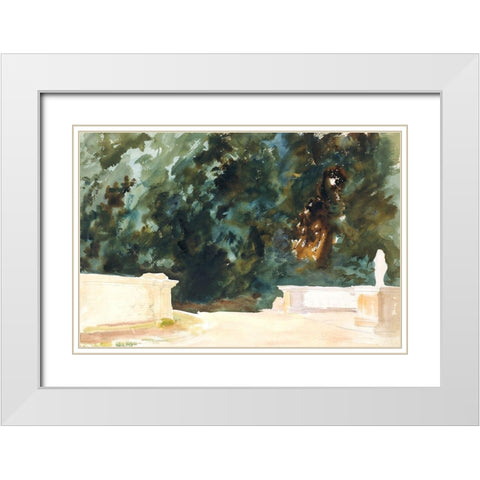 Terrace and Gardens White Modern Wood Framed Art Print with Double Matting by Sargent, John Singer