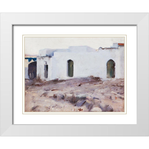 Moorish Buildings on a Cloudy Day White Modern Wood Framed Art Print with Double Matting by Sargent, John Singer