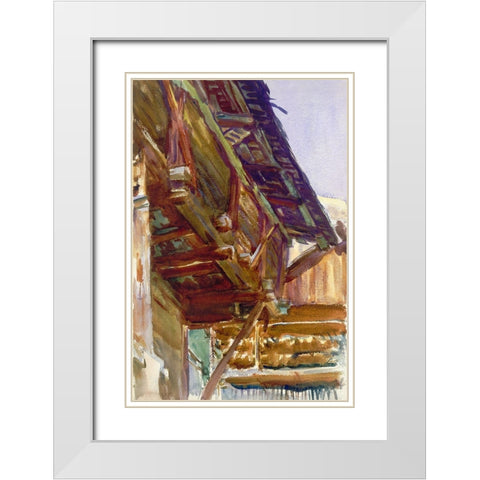 ChaletÂ  White Modern Wood Framed Art Print with Double Matting by Sargent, John Singer