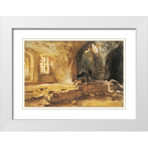 Ruined Cellar Arras White Modern Wood Framed Art Print with Double Matting by Sargent, John Singer